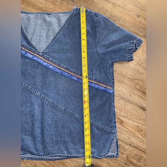 Denim Fringe Blouse - Picture 6 of 9